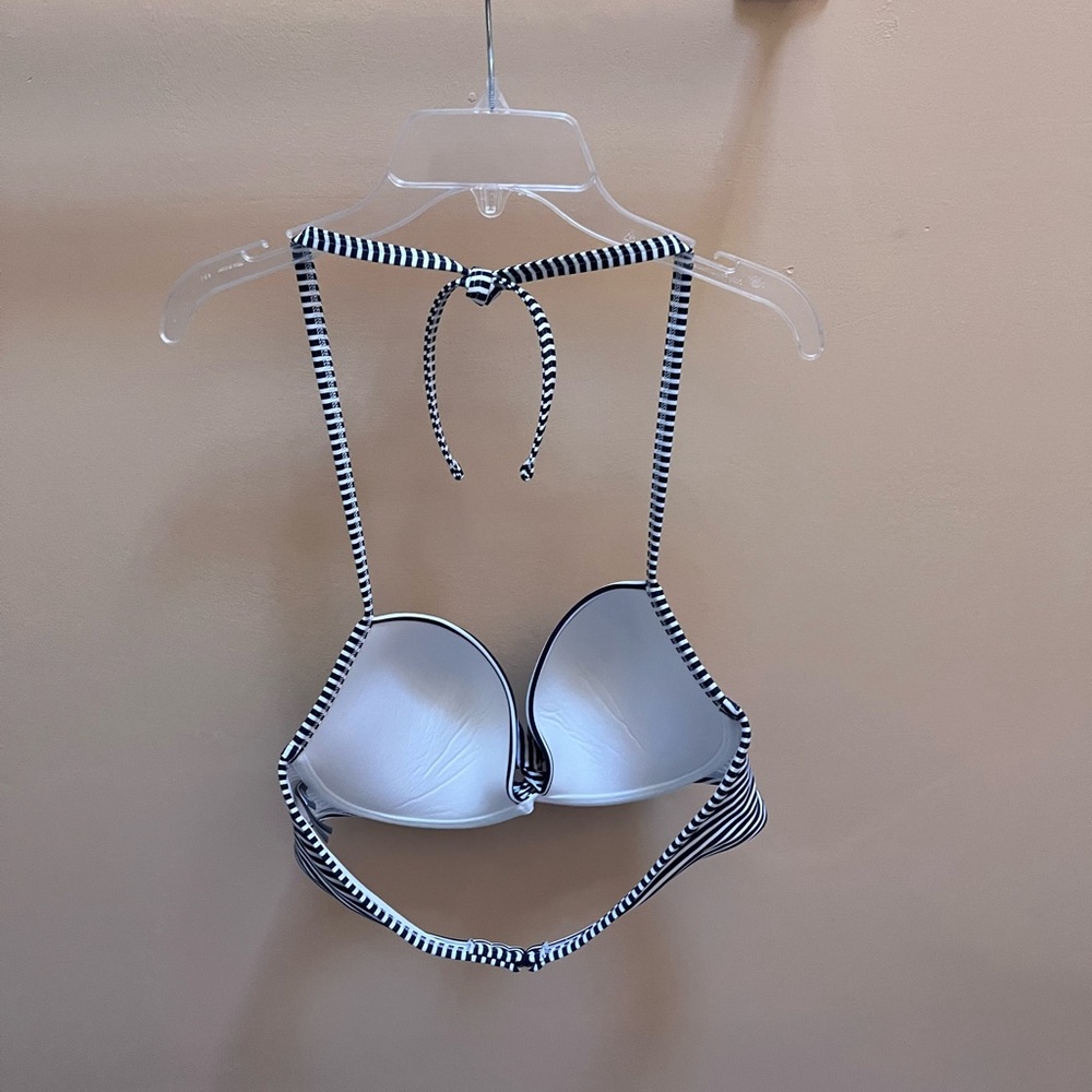 Aerie navy & white striped bikini top 36D - Picture 2 of 3